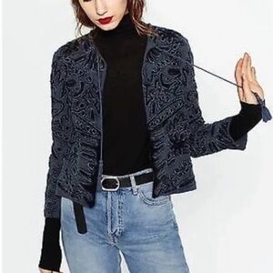 Zara Black Embroidered Jacket